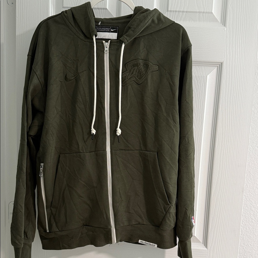 Nike OKC  Men's Dark Green Zip-Up Sweater